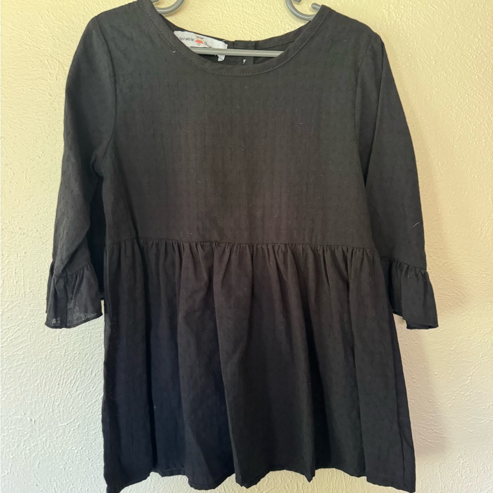 Girls Black Ruffle Long Sleeve with Buttons from Adorable Sweetness